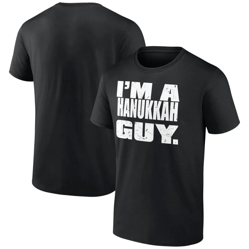 Men's Black Paul Heyman I'm A Hanukkah Guy T-Shirt sold by WWE