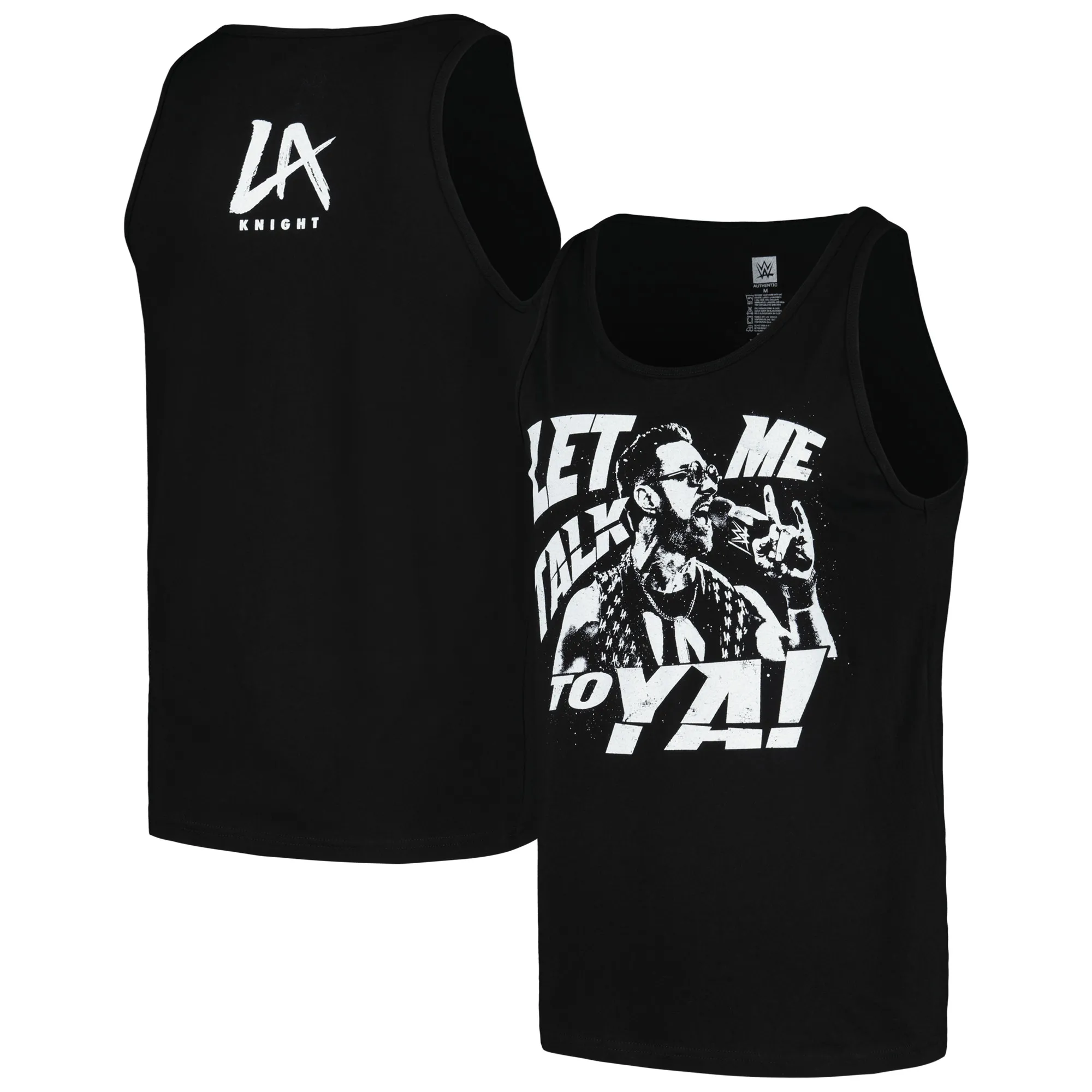 Men's Black LA Knight Let Me Talk To Ya Tank Top sold by WWE