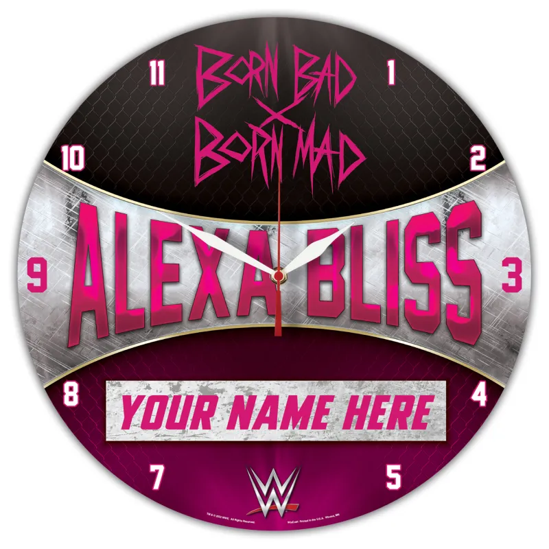 WinCraft Alexa Bliss Personalized 14'' Round Clock sold by WWE