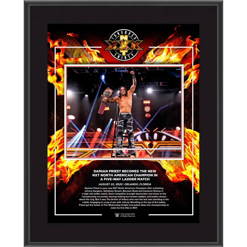 Damian Priest WWE Framed 10.5" x 13" NXT TakeOver: XXX Sublimated Collage sold by WWE