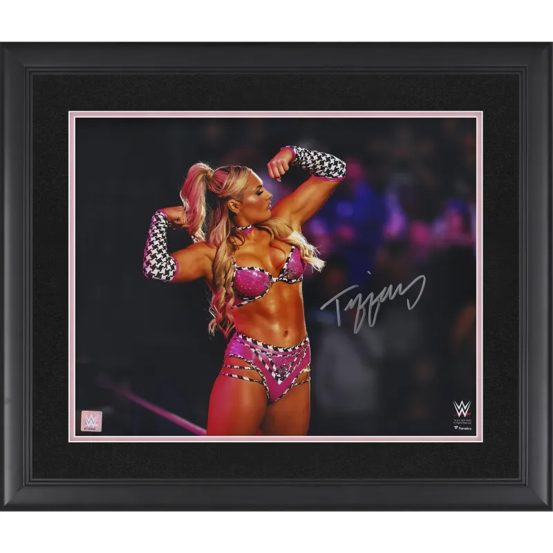 Tiffany Stratton WWE Autographed Framed 16" x 20" Flexing On Ropes Photograph sold by WWE