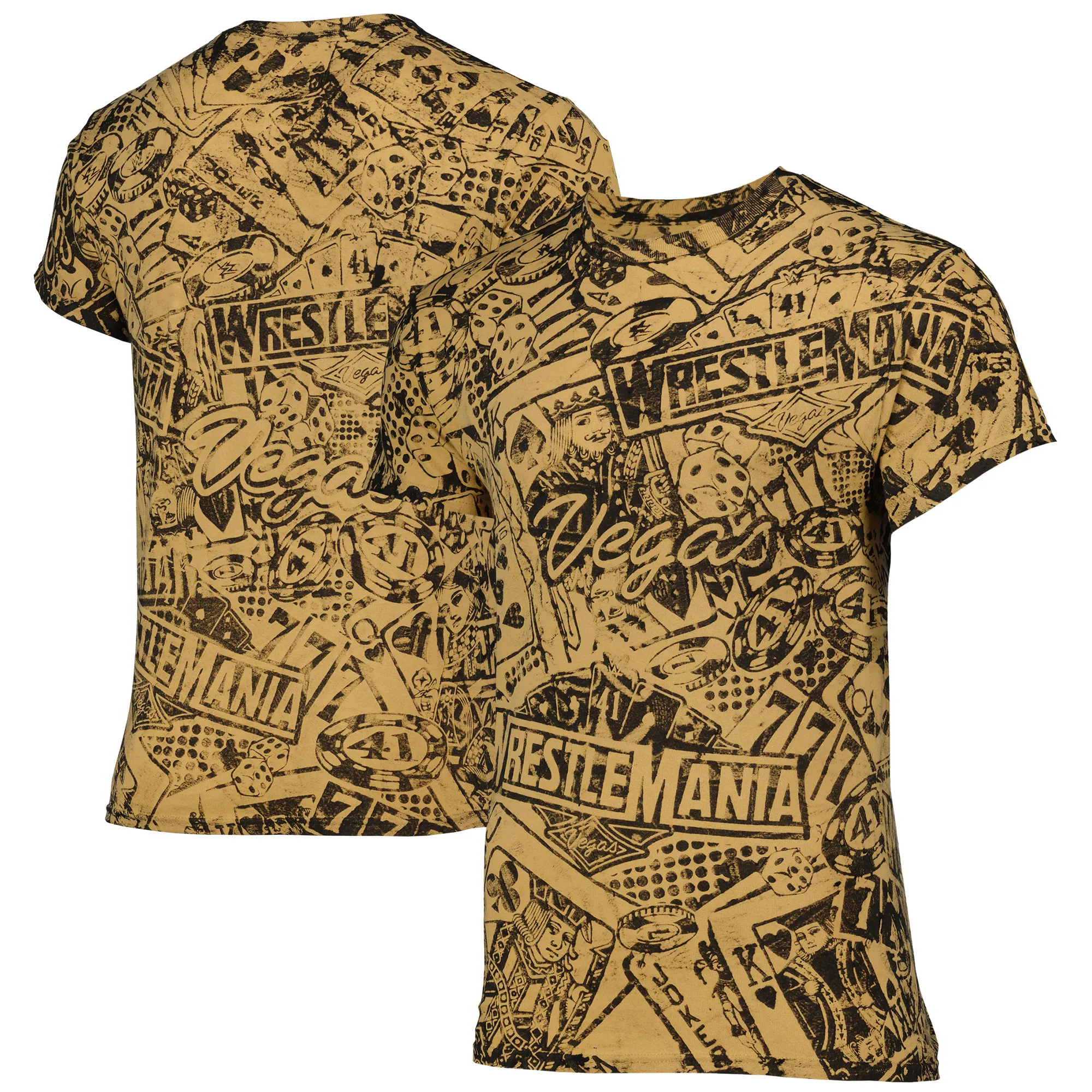 Men's Gold WrestleMania 41 Gold Stained T-Shirt sold by WWE