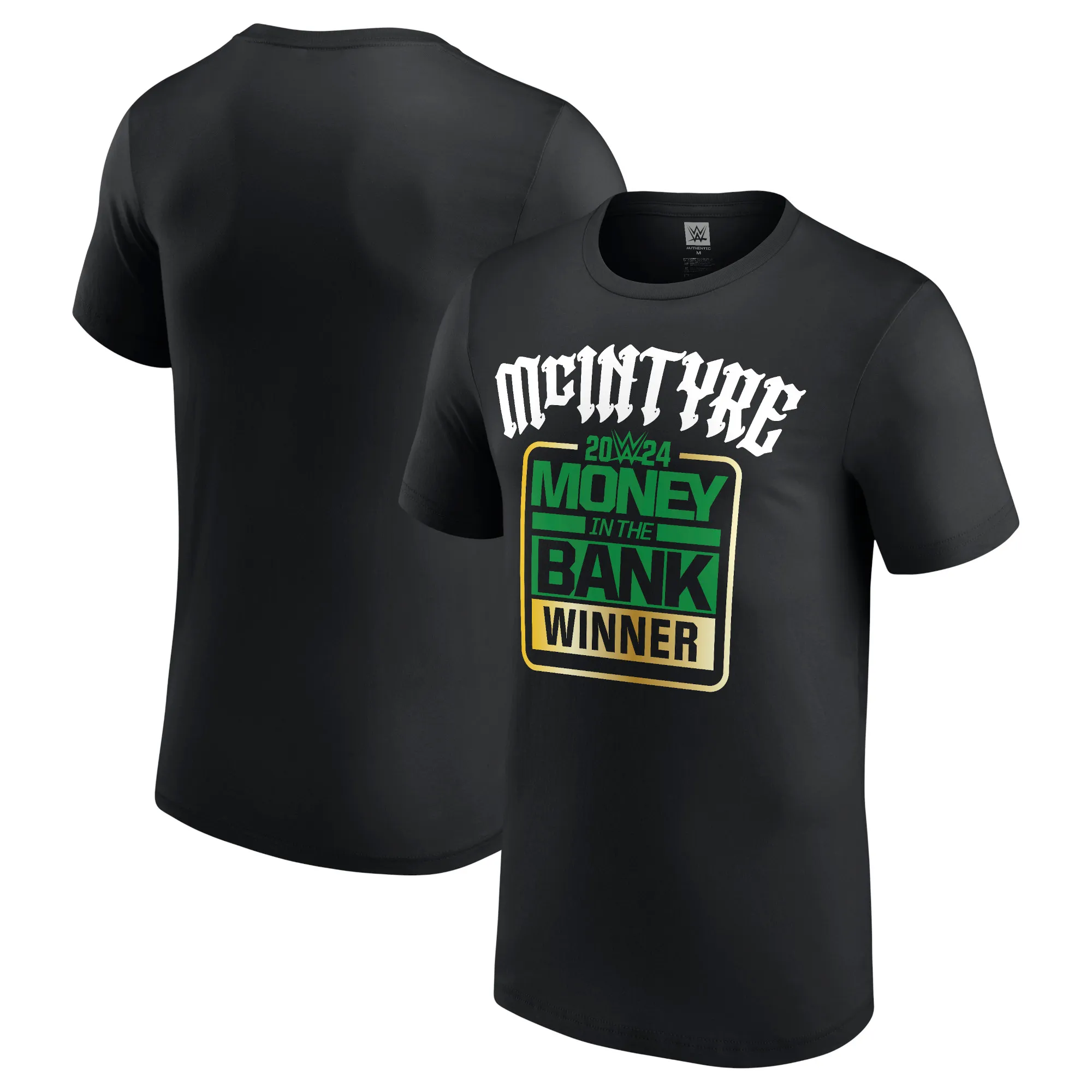Men's Black Drew McIntyre Money In The Bank 2024 Winner T-Shirt sold by WWE