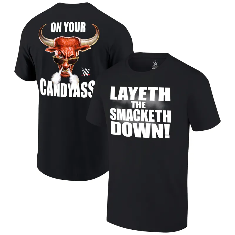 Men's Ripple Junction Black The Rock Layeth The Smacketh Down T-Shirt sold by WWE