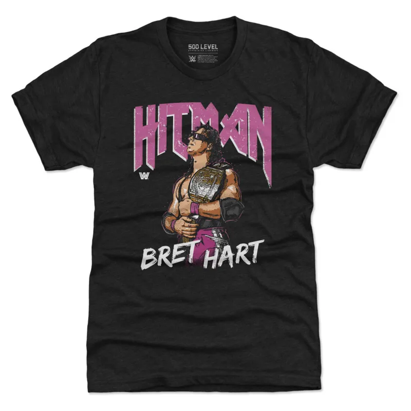 Men's 500 Level  Heather Black Bret Hart Hitman Premium Tri-Blend T-Shirt made by 500 Level