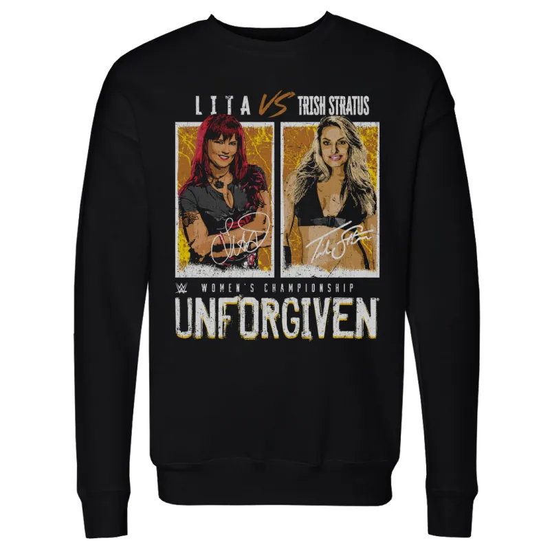 Men's 500 Level  Black Trish Stratus Vs. Lita Match Crewneck Sweatshirt sold by WWE