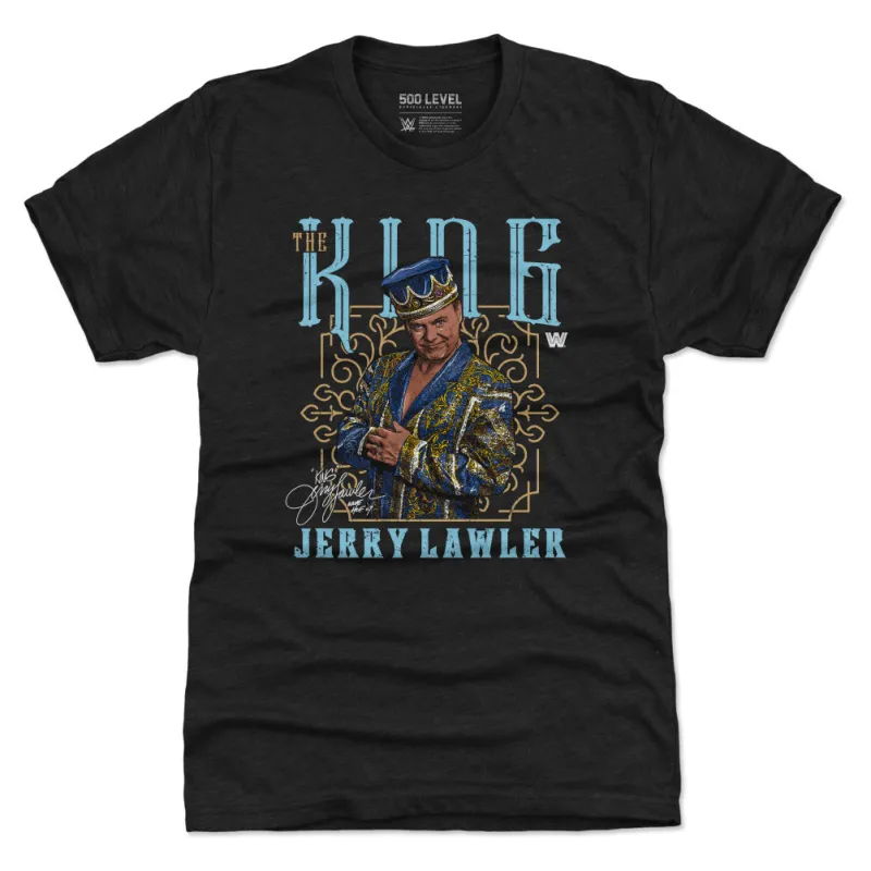 Men's 500 Level Heather Black Jerry Lawler Premium Tri-Blend T-Shirt made by 500 Level