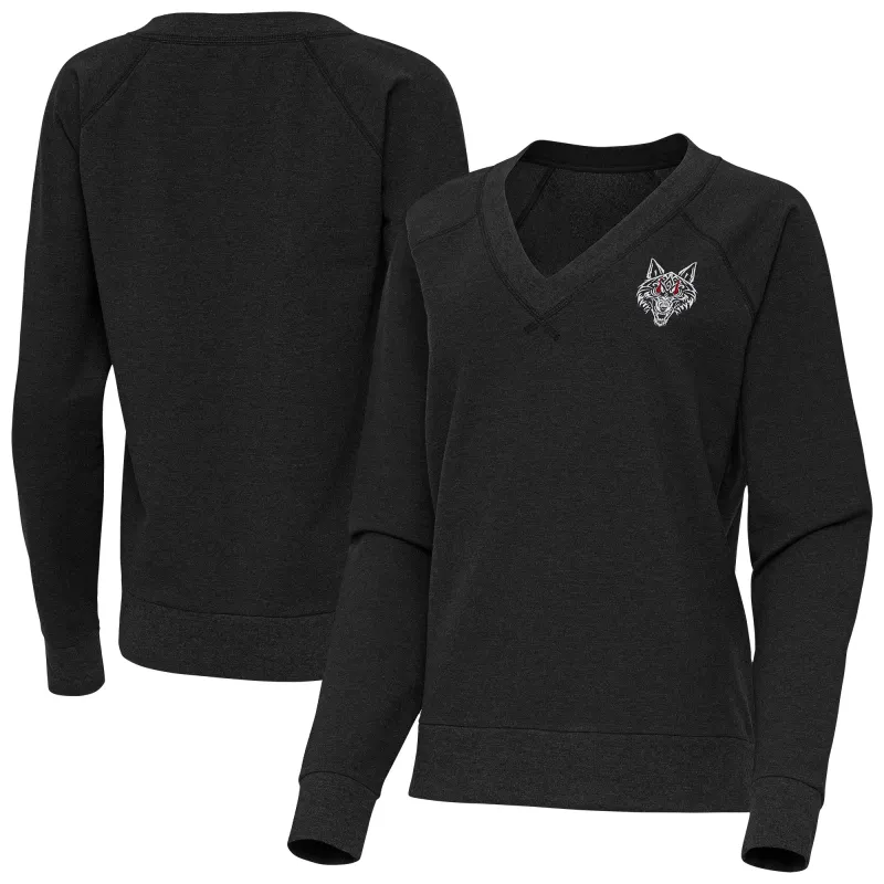 Women's Antigua Heather Black Jacob Fatu Varsity Tri-Blend V-Neck Long Sleeve T-Shirt sold by WWE
