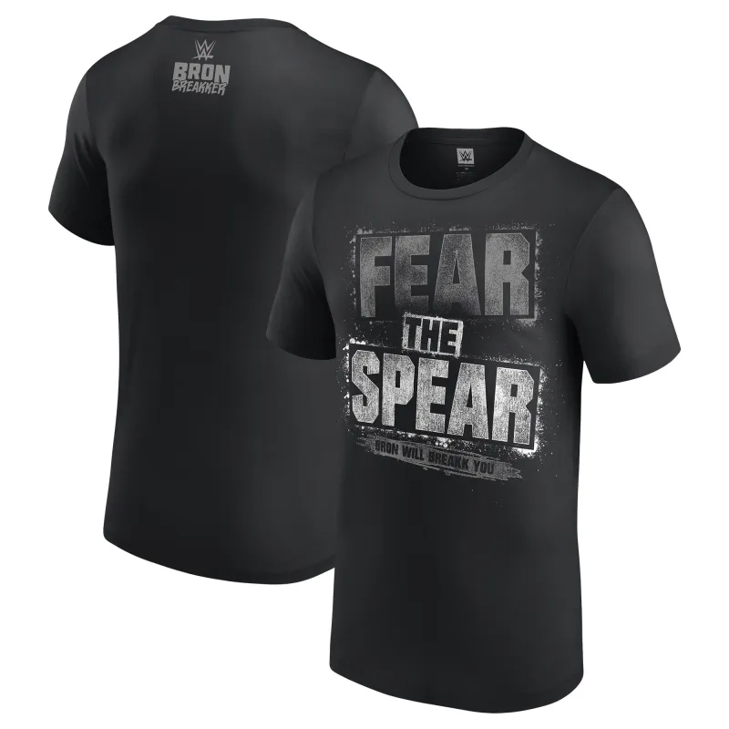 Men's Black Bron Breakker Fear The Spear T-Shirt sold by WWE