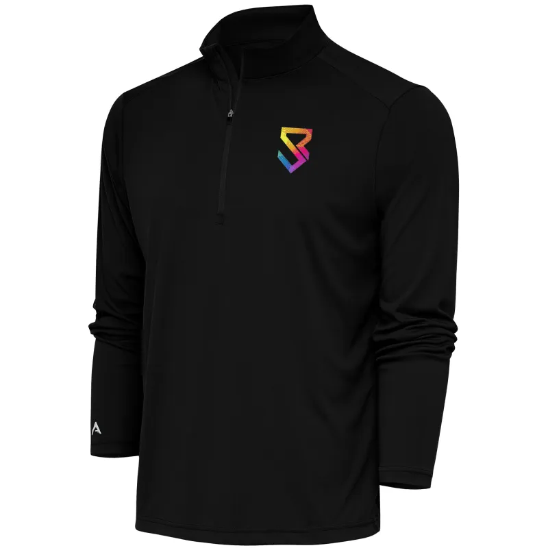 Men's Antigua Black Seth "Freakin" Rollins Tribute Quarter-Zip Pullover Top sold by WWE
