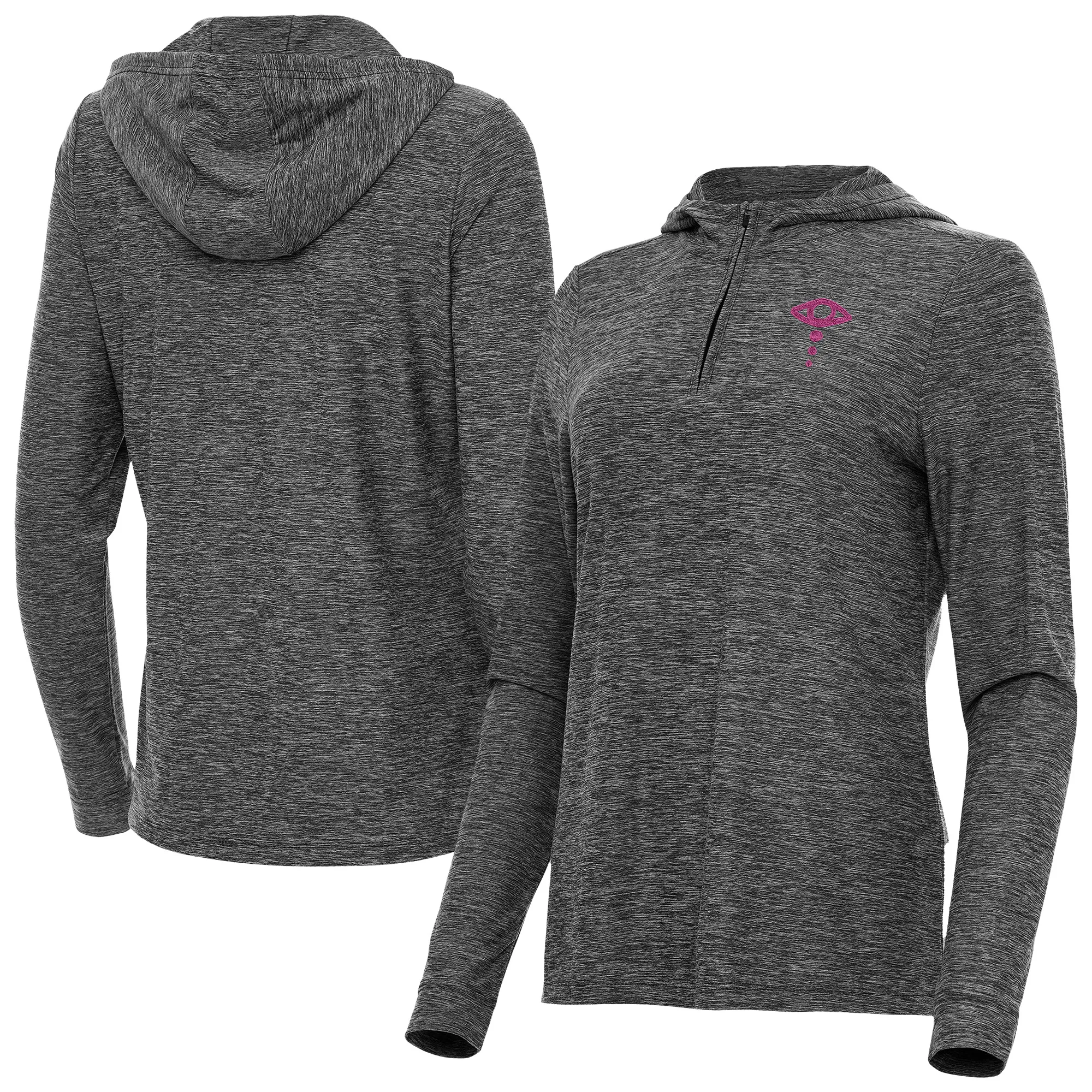 Women's Antigua Heather Black Liv Morgan Daybreak Quarter-Zip Hoodie sold by WWE