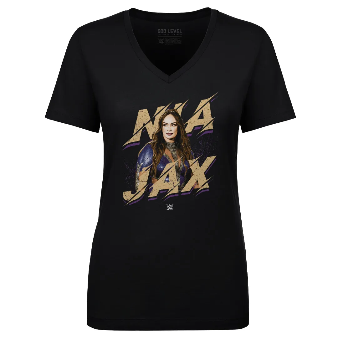 Women's 500 Level Black Nia Jax V-Neck T-Shirt sold by WWE