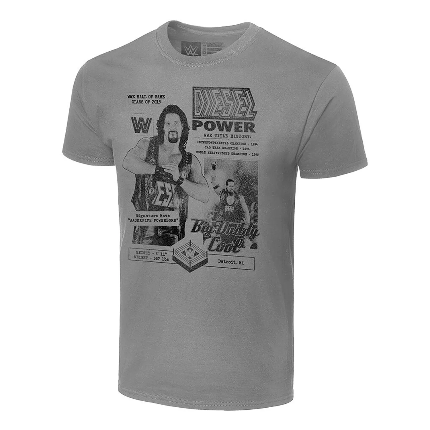 Men's Gray Diesel Fanzine T-Shirt sold by WWE