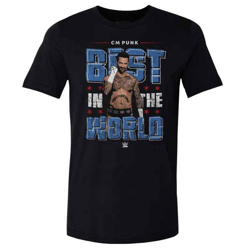 Men's 500 Level Black CM Punk Gritty T-Shirt sold by WWE
