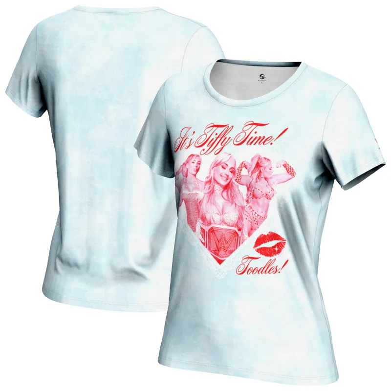 Women's ProSphere Light Blue Tiffany Stratton Tiffy Time Heart T-Shirt sold by WWE