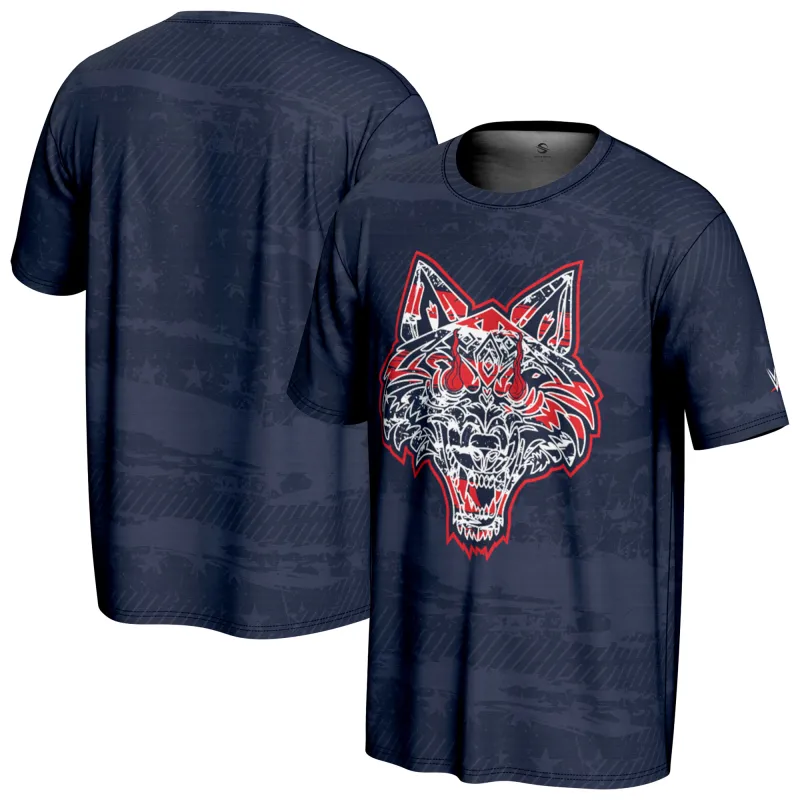 Men's ProSphere Navy Jacob Fatu Americana T-Shirt sold by WWE