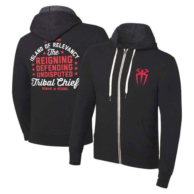 Men's Black Roman Reigns The Undisputed Tribal Chief Full-Zip Hoodie sold by WWE