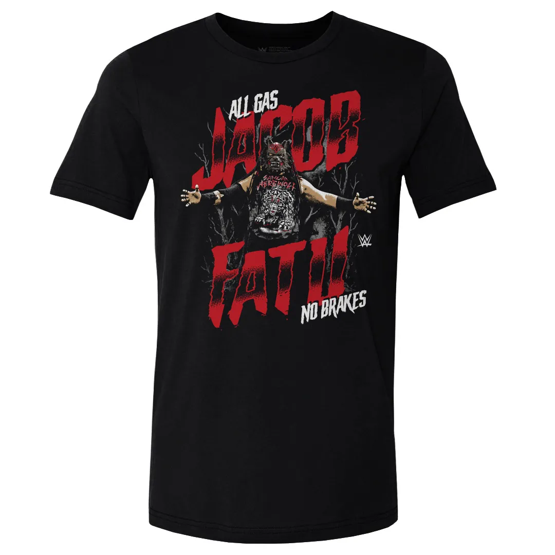 Men's 500 Level Black Jacob Fatu All Gas No Brakes T-Shirt sold by WWE