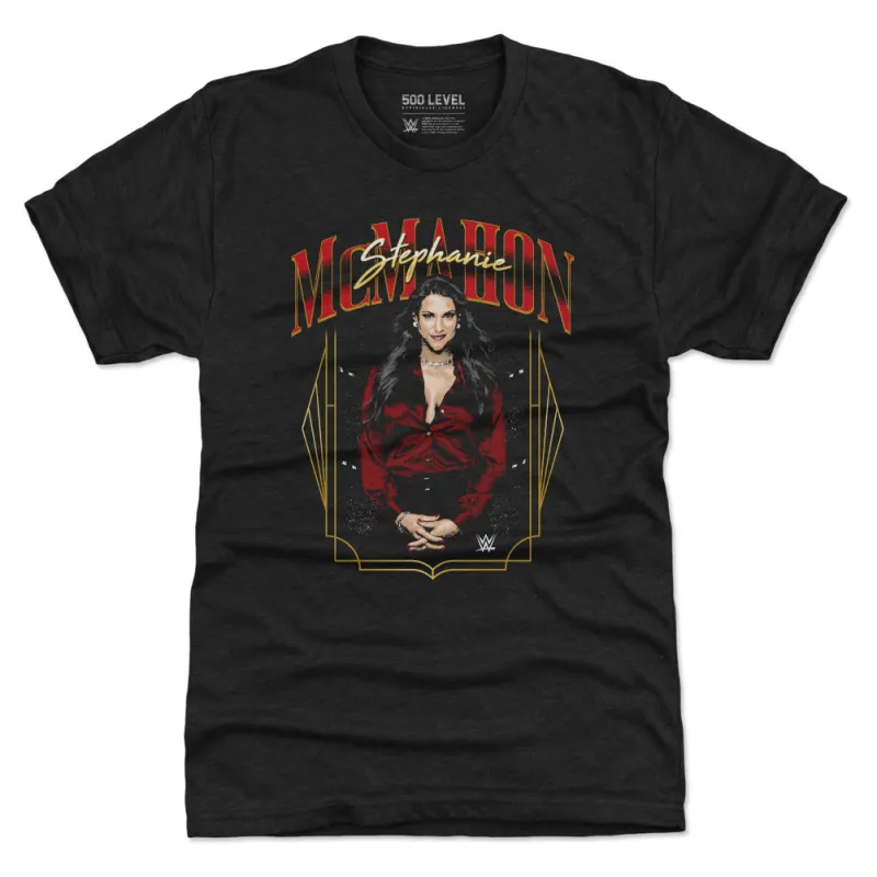 Men's 500 Level Heather Black Stephanie McMahon Pose Premium Tri-Blend T-Shirt sold by WWE
