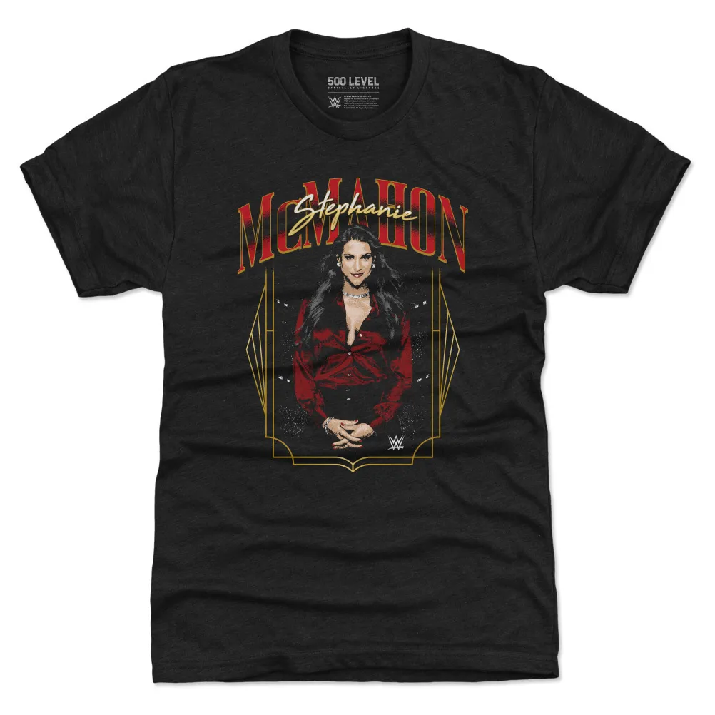 Men's 500 Level Heather Black Stephanie McMahon Pose Premium Tri-Blend T-Shirt sold by WWE