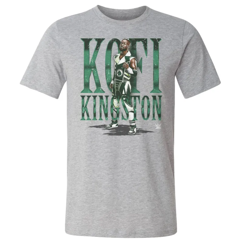 Men's 500 Level Heather Gray Kofi Kingston Name T-Shirt sold by WWE