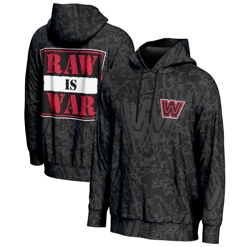 Men's ProSphere Black RAW IS WAR Pullover Hoodie sold by WWE