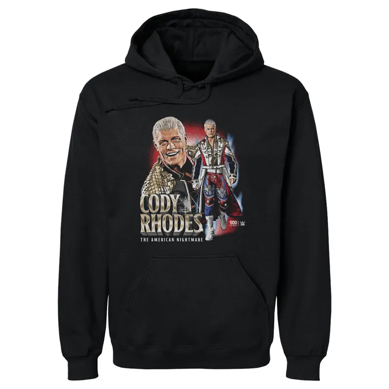Men's 500 Level Black Cody Rhodes American Nightmare Vintage Pullover Hoodie sold by WWE