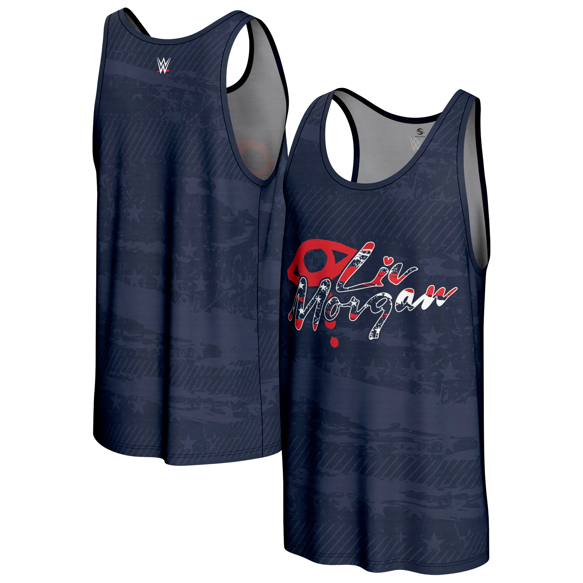Men's ProSphere Navy Liv Morgan Americana Tank Top sold by WWE