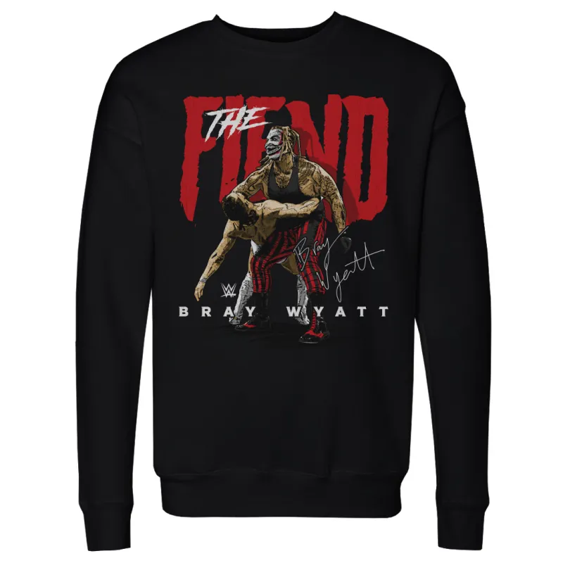 Men's 500 Level Black Bray Wyatt The Fiend Crewneck Pullover Sweatshirt sold by WWE
