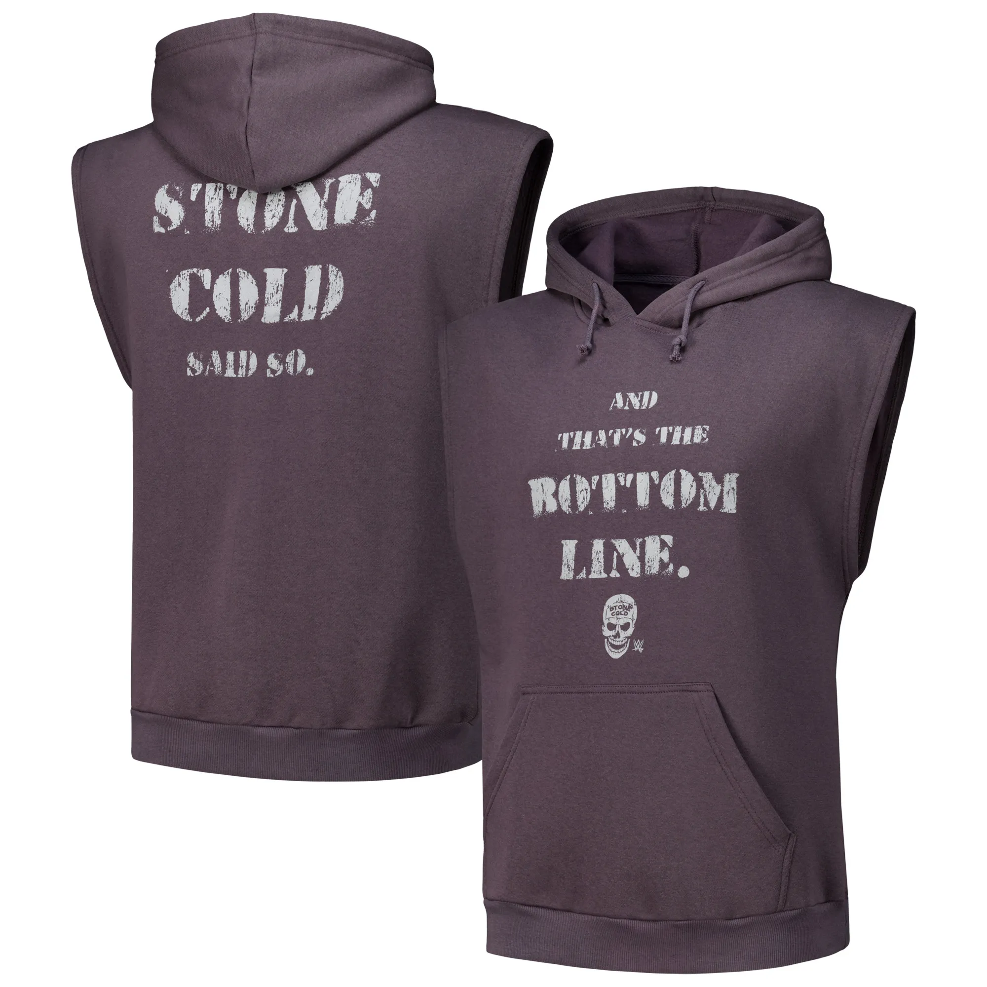 Men's Ripple Junction Charcoal "Stone Cold" Steve Austin And That's The Bottom Line Sleeveless Hoodie sold by WWE