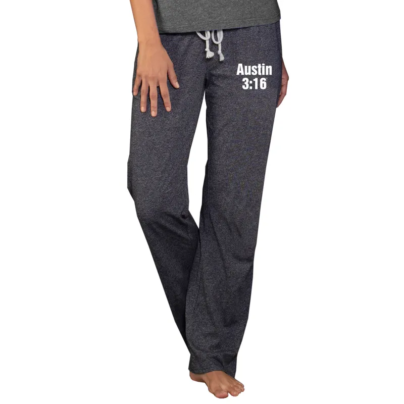 Women's Concepts Sport  Charcoal "Stone Cold" Steve Austin Quest Knit Pants sold by WWE
