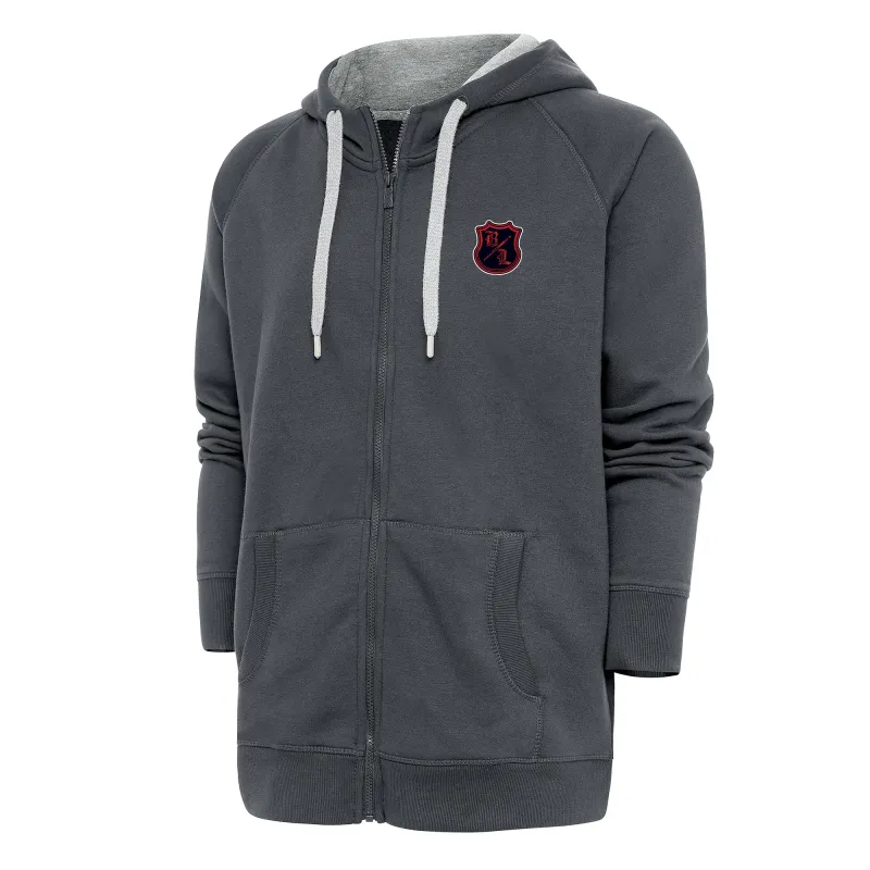 Men's Antigua Charcoal The Bloodline Victory Full-Zip Hoodie made by Antigua
