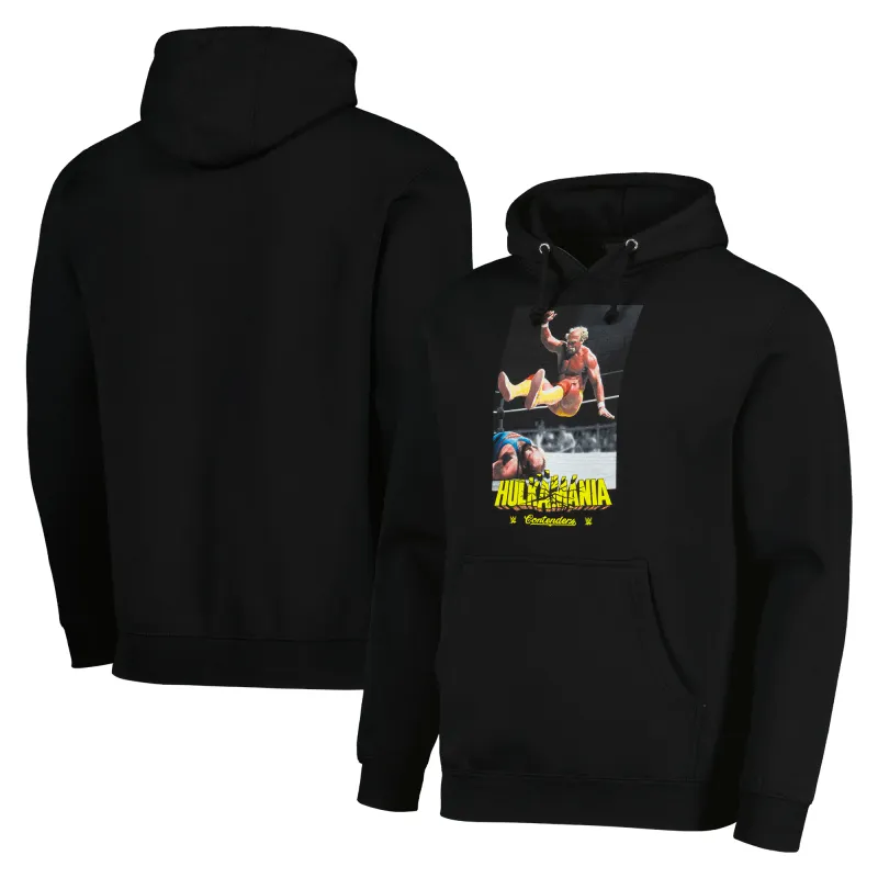 Men's Contenders Clothing Black Hulk Hogan Slam Pullover Hoodie sold by WWE
