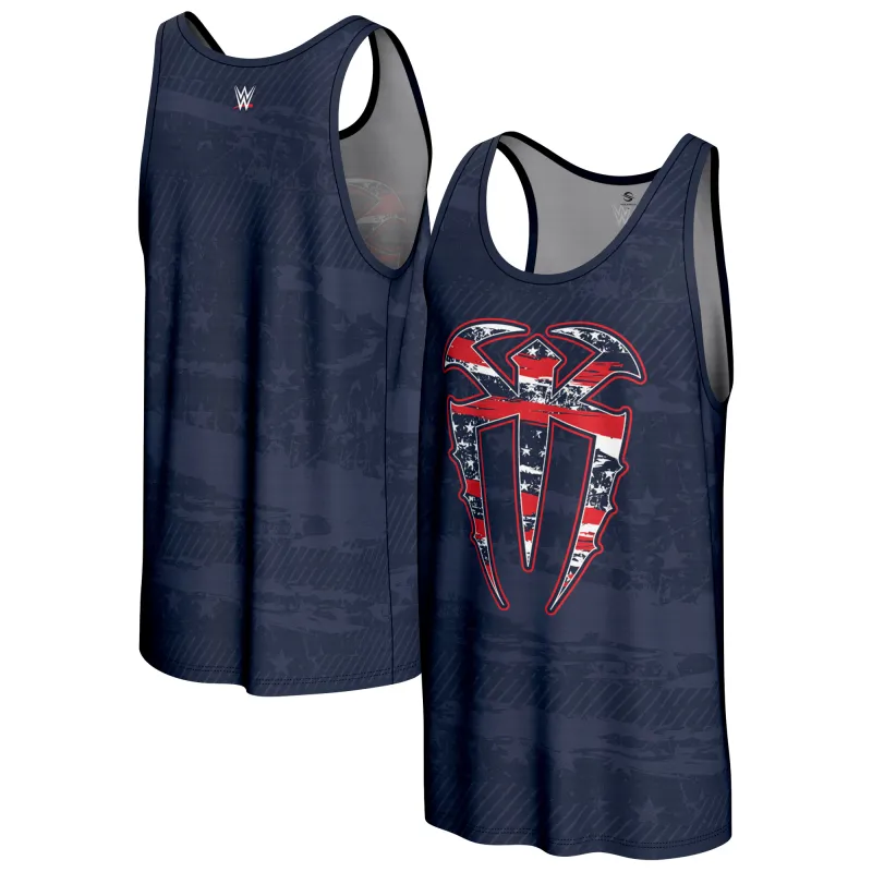 Men's ProSphere Navy Roman Reigns Americana Tank Top sold by WWE