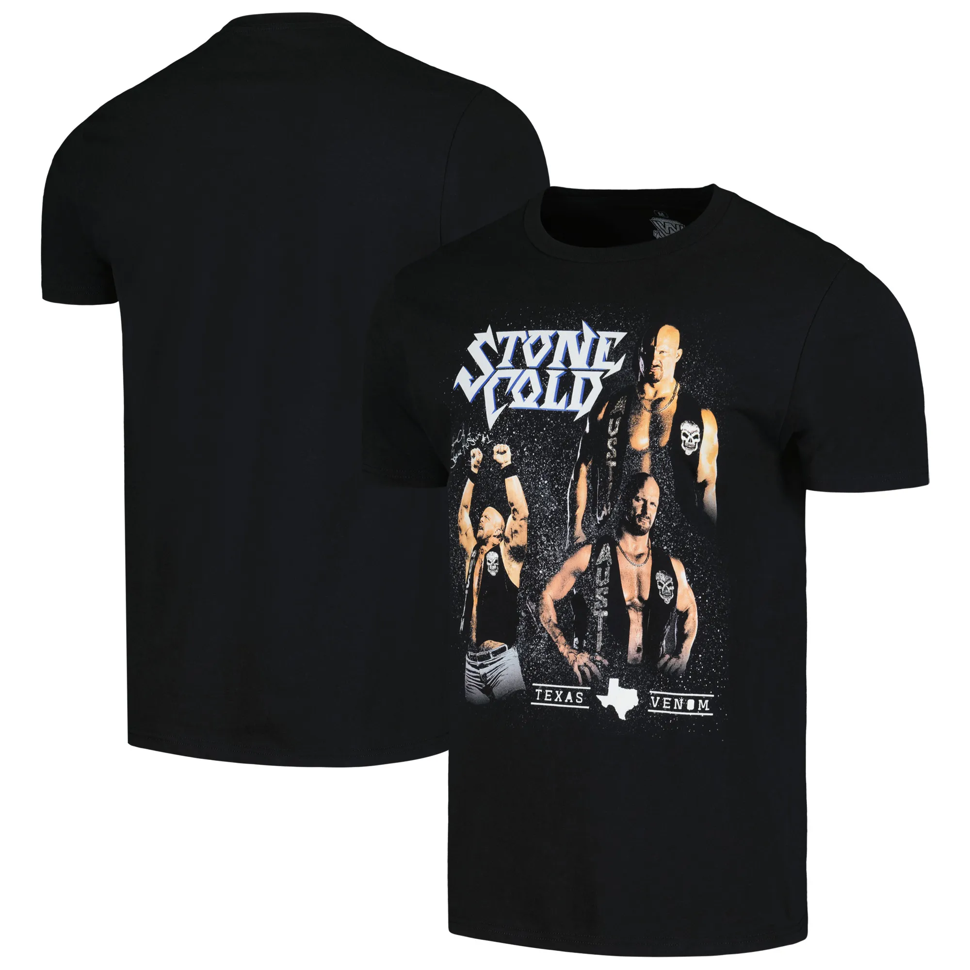 Men's Ripple Junction Black "Stone Cold" Steve Austin Texas Venom T-Shirt sold by WWE