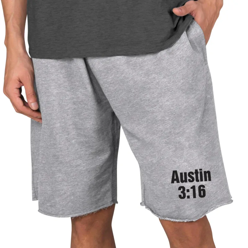 Men's Concepts Sport  Gray "Stone Cold" Steve Austin Mainstream Terry Tri-Blend Shorts sold by WWE