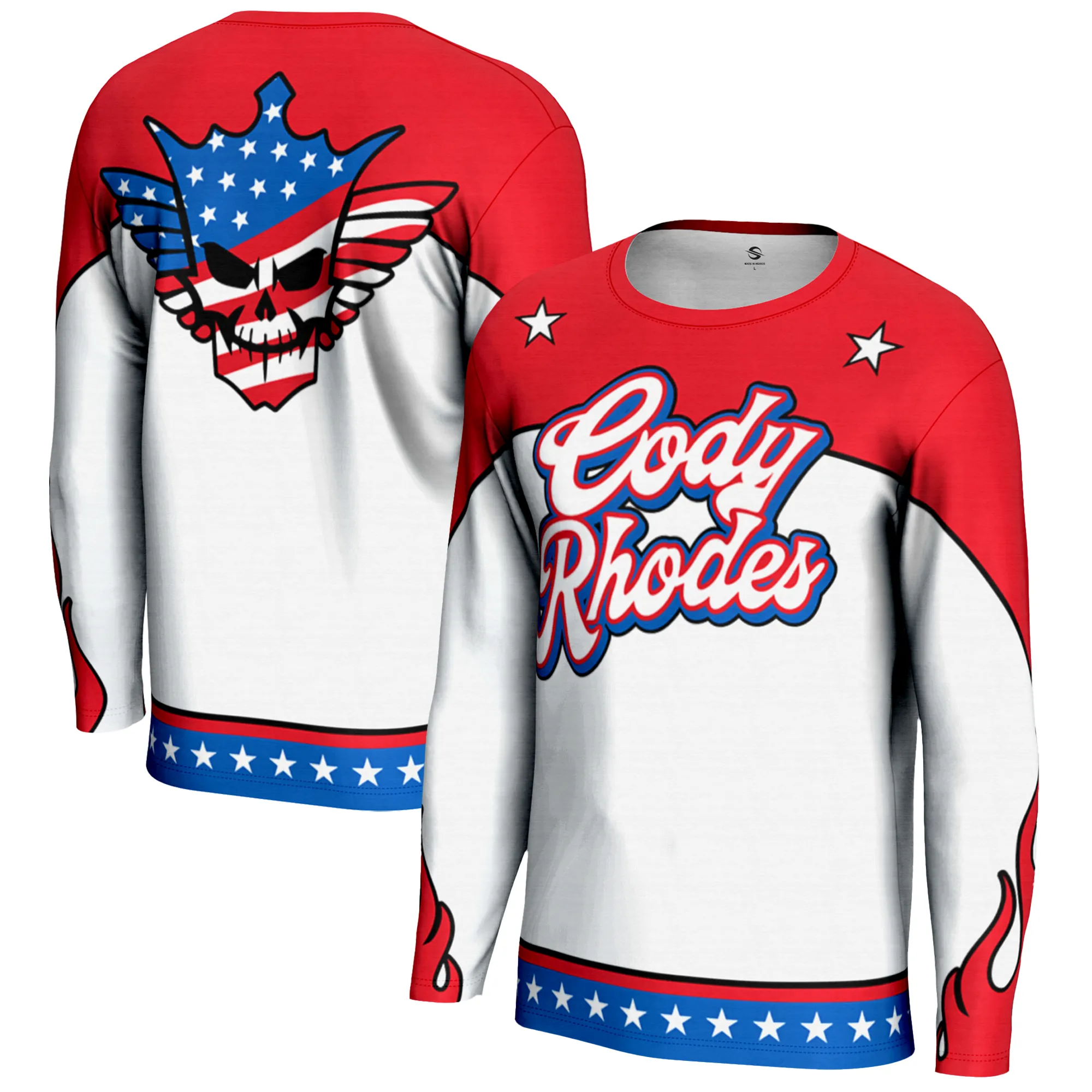 Men's ProSphere White Cody Rhodes Motocross Long Sleeve Jersey sold by WWE