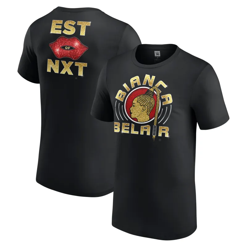 Men's   Black Bianca Belair NXT Debut Authentic T-Shirt sold by WWE