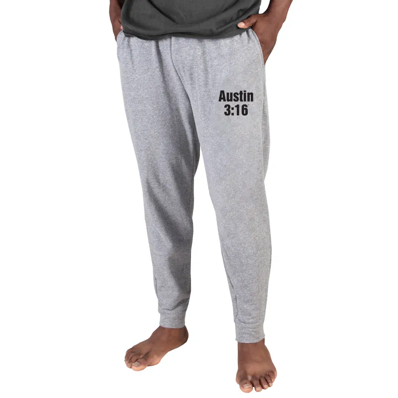Men's Concepts Sport  Gray "Stone Cold" Steve Austin Mainstream Cuffed Terry Pants sold by WWE