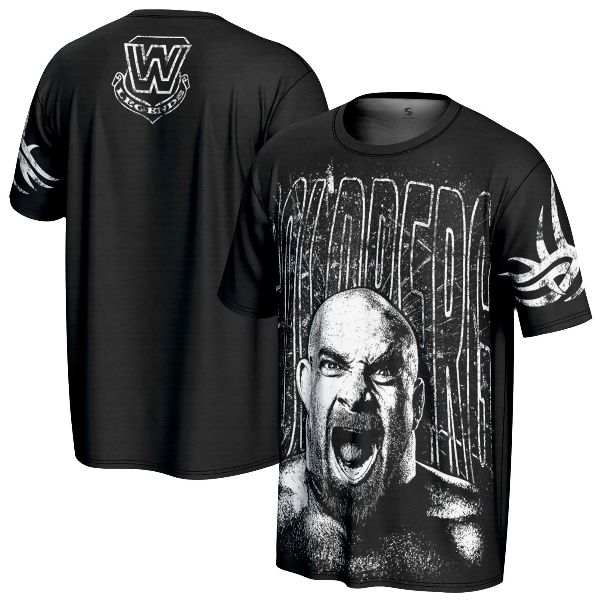 Men's ProSphere Black Goldberg Graphic T-Shirt sold by WWE