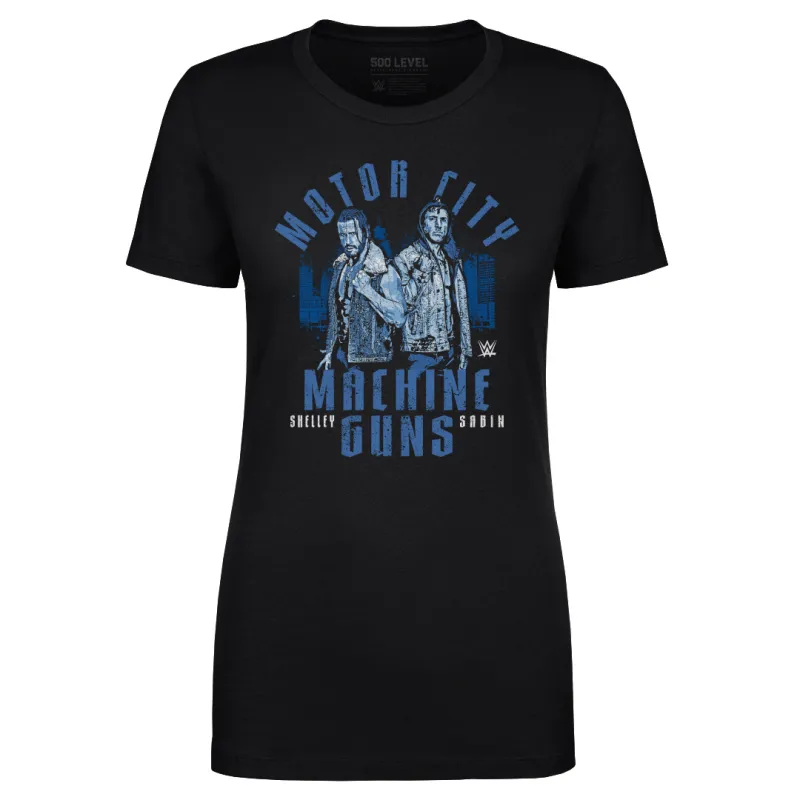 Women's 500 Level Black Motor City Machine Guns Duo T-Shirt made by WWE