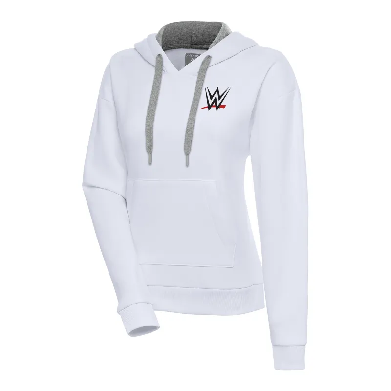 Women's Antigua White WWE Victory Pullover Hoodie sold by WWE