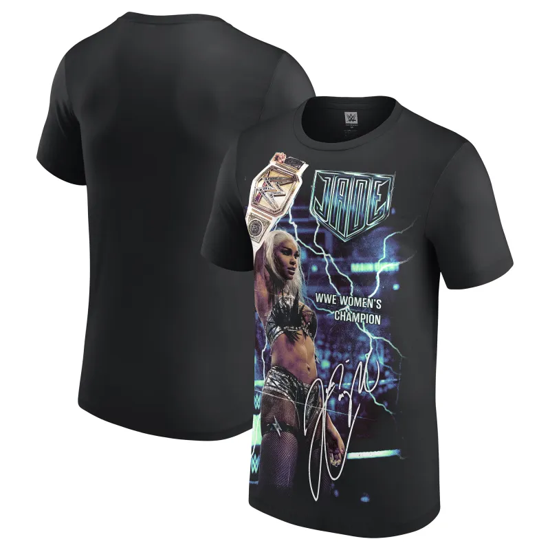 Men's Black Jade Cargill Saturday Night's Main Event Winner T-Shirt sold by WWE