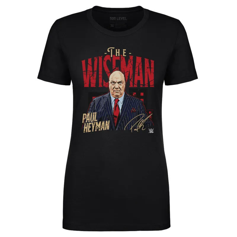 Women's 500 Level Black Paul Heyman Pose T-Shirt made by 500 Level