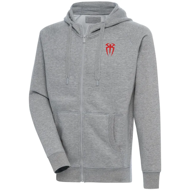 Men's Antigua  Heather Gray Roman Reigns Victory Full-Zip Hoodie sold by WWE