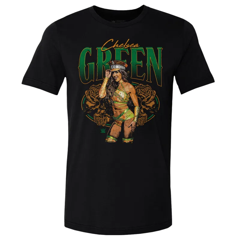 Men's 500 Level Black Chelsea Green Flowers T-Shirt sold by WWE