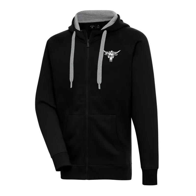 Men's Antigua  Black The Rock Victory Full-Zip Hoodie sold by WWE