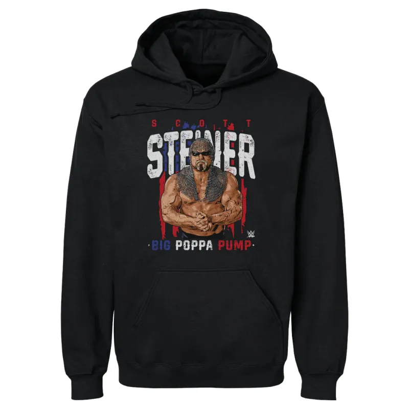 Men's 500 Level  Black Scott Steiner Big Poppa Pump Pullover Hoodie sold by WWE