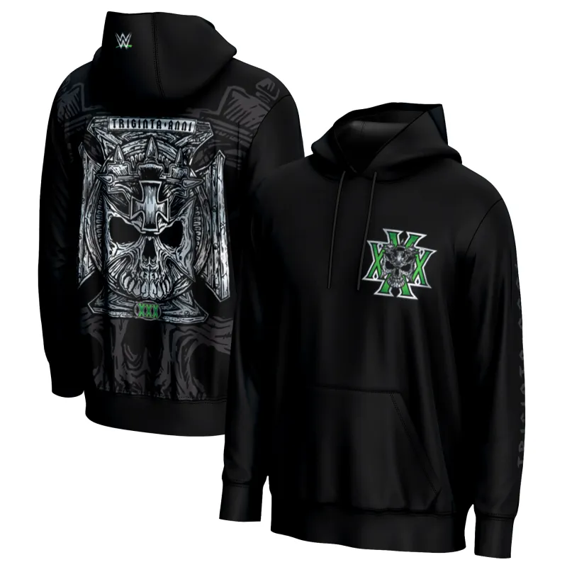 Men's ProSphere Black Triple H 30th Anniversary Pullover Hoodie made by WWE