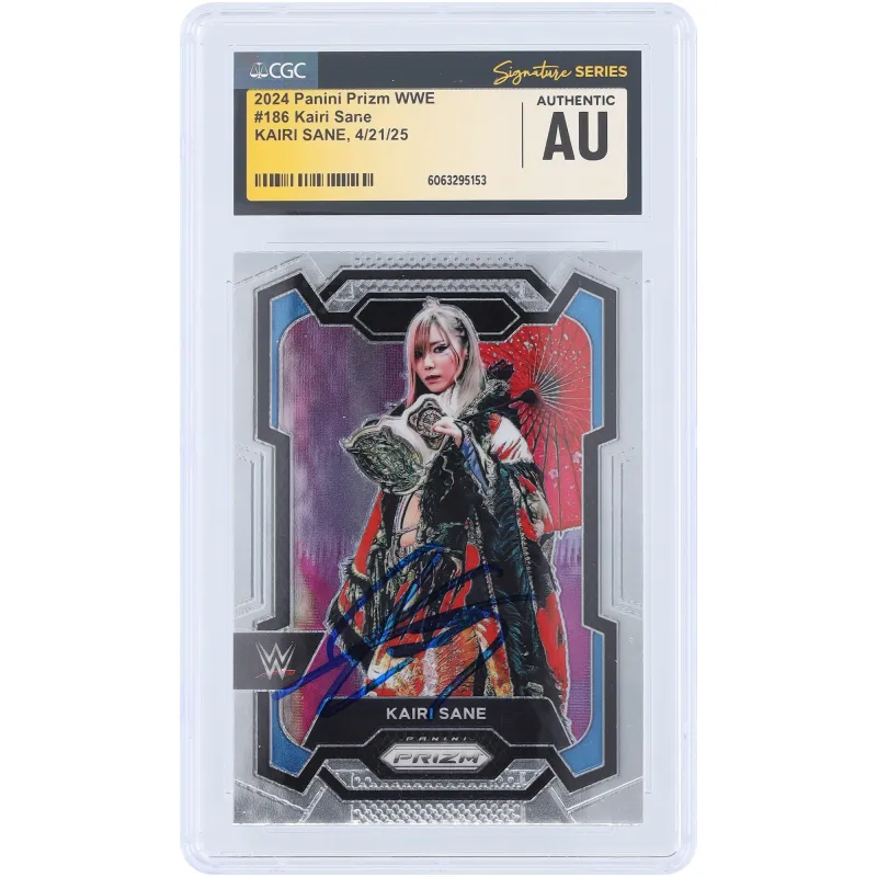 Kairi Sane WWE Autographed 2024 Panini Prizm #186 CGC Fanatics Witnessed Authenticated Card made by WWE